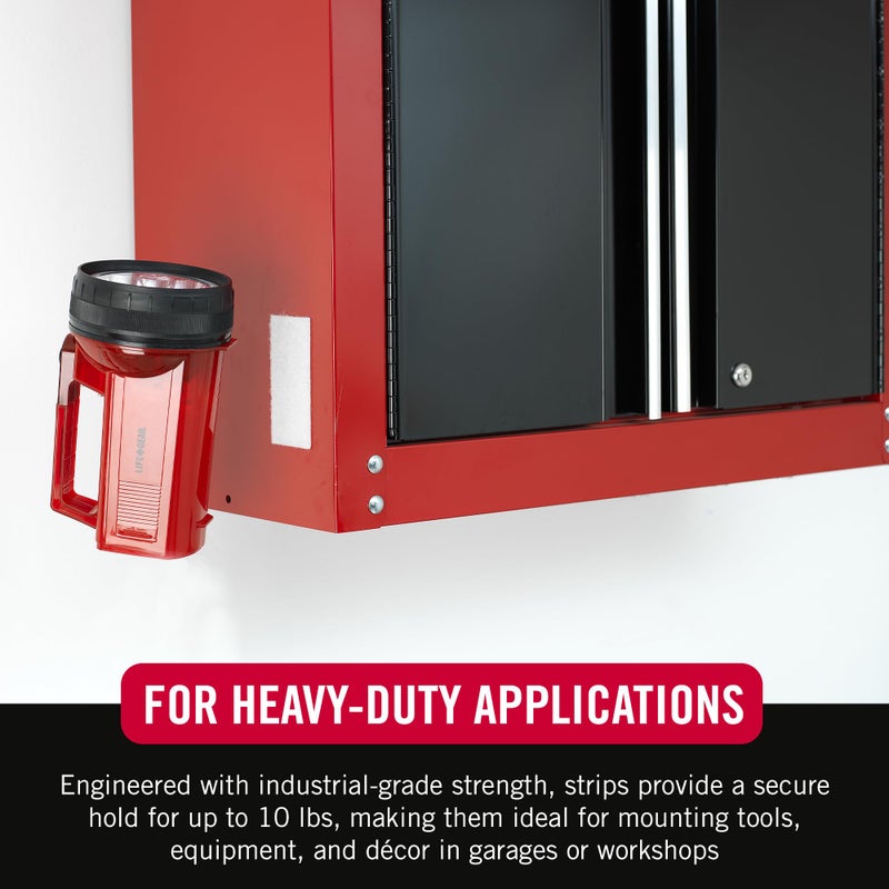 فيلكرو شرائط شديدة التحمل من ماركة VELCRO مع مادة لاصقة | 8 مجموعات، أبيض | واسعة 4 بوصة × 2 بوصة | يحمل 10 رطل | عصا القوة الصناعية على الشريط | للاستخدام الداخلي أو الخارجي، (عبوة من 8 قطع) - Image 3